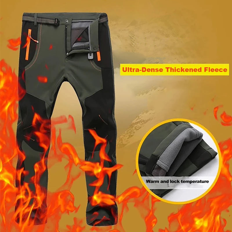 LNGXO Thick Warm Fleece Hiking Pants