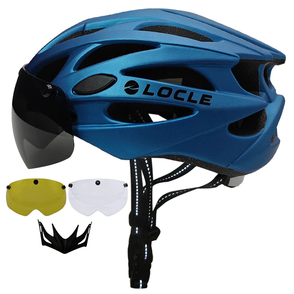 LOCLE Magnetic Goggles Cycling Helmet