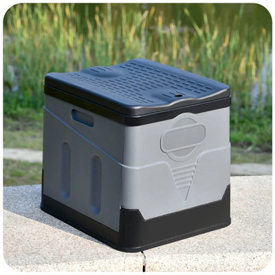 Folding Toilet, Portable, Collapsible, Anti-Odor Storage Box