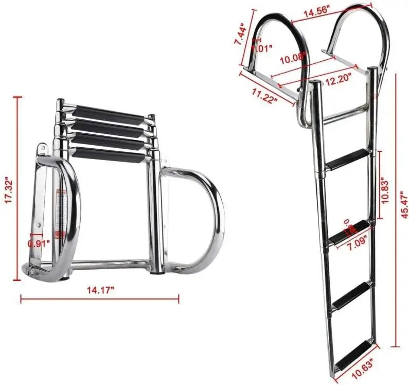 Stainless Steel Boat Boarding Telescoping Ladder