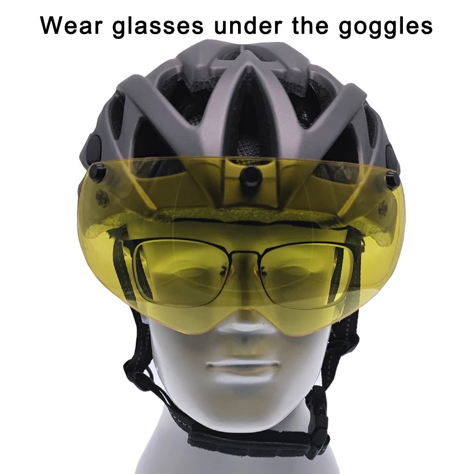 LOCLE Magnetic Goggles Cycling Helmet