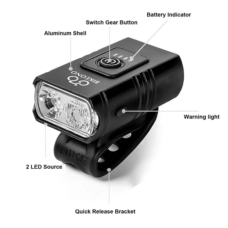 Rechargeable Bicycle Front LED Light