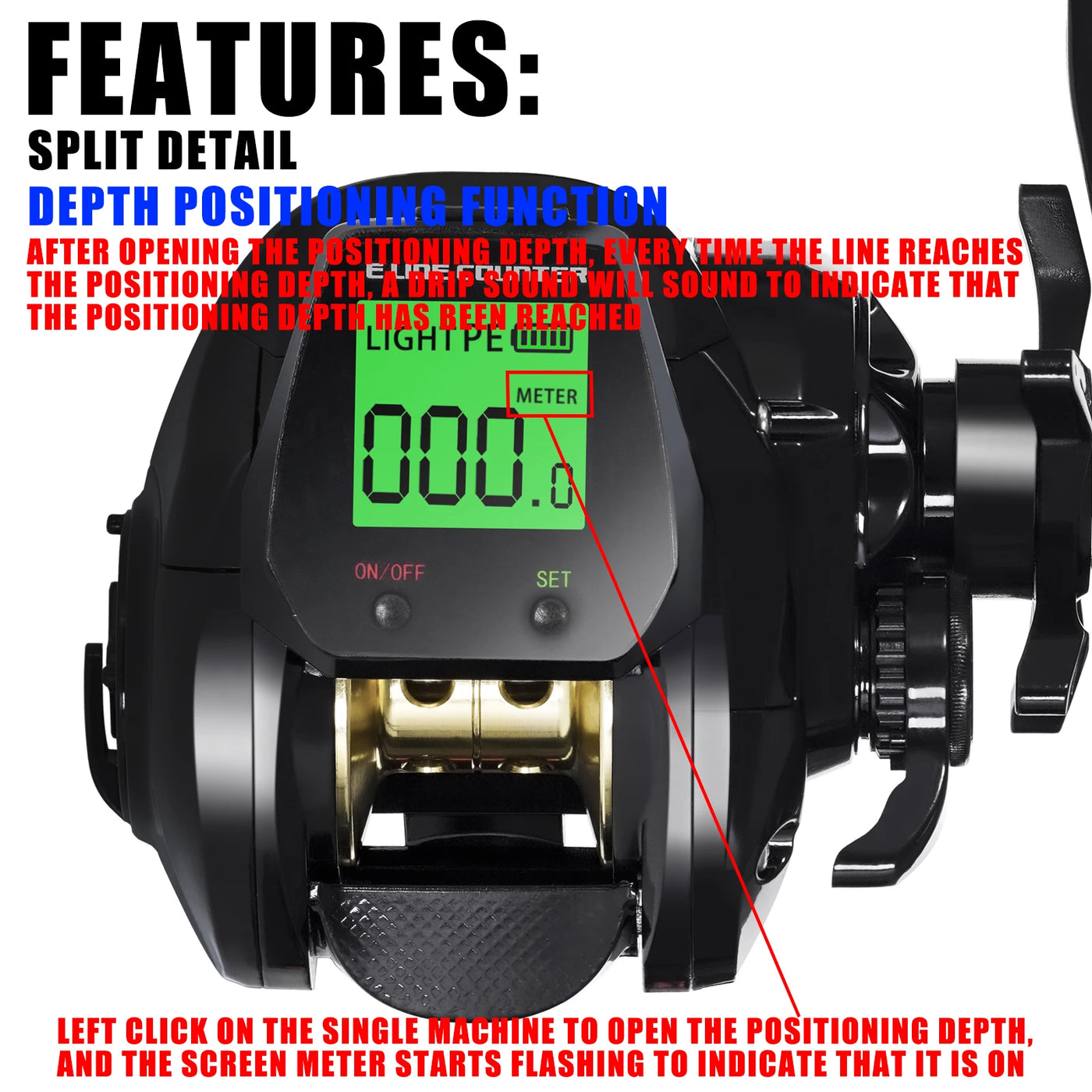 New Big Led Screen Electronic Baitcasting Fishing Reel High Speed 7.2:1